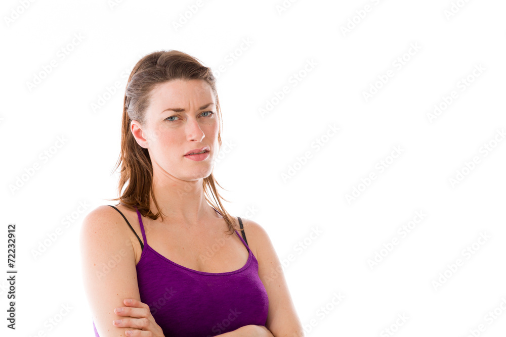 model isolated on plain background upset angry worried model isolated on plain background upset angry worried