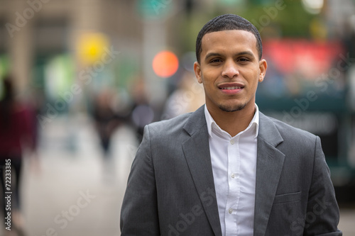 Young African American black Latino man smile face
