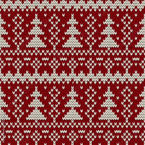 Christmas seamless knitted background.