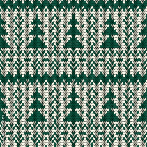 Christmas seamless knitted background.
