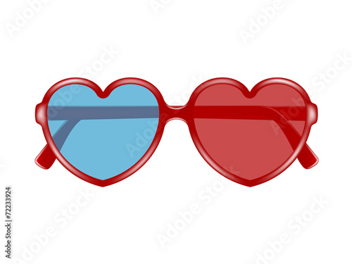 Cinema glasses in shape of heart