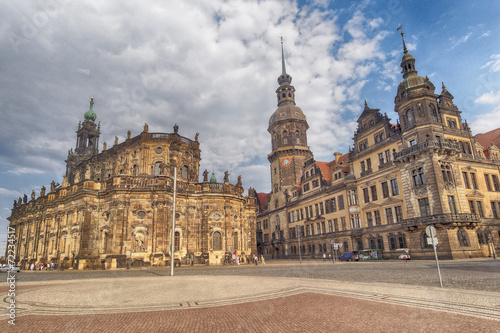 Catholic Church and Dresden Castle, Saxony Germany
