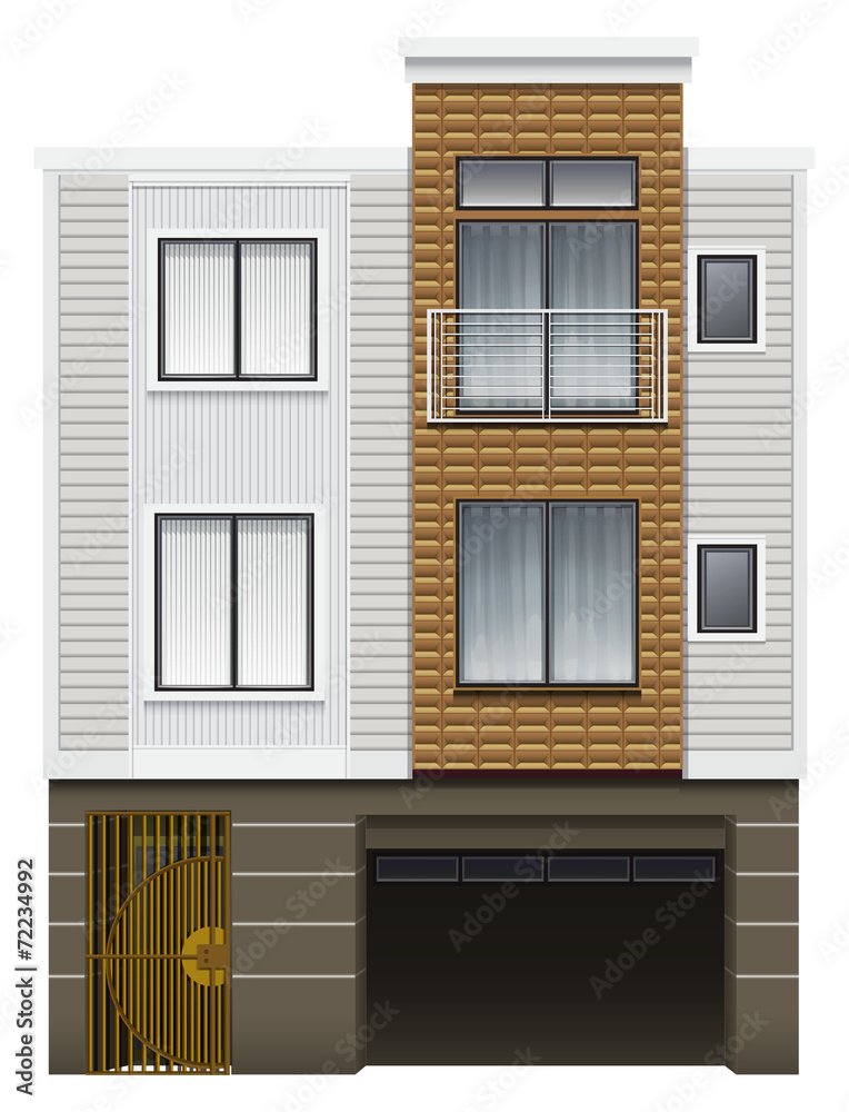 A modern house with a garage A modern house with a garage