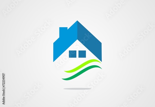 home energy protection green leaf logo vector
