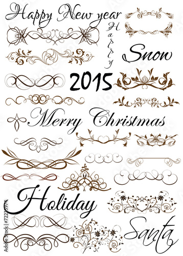 Vector set : vector of christmas word and element