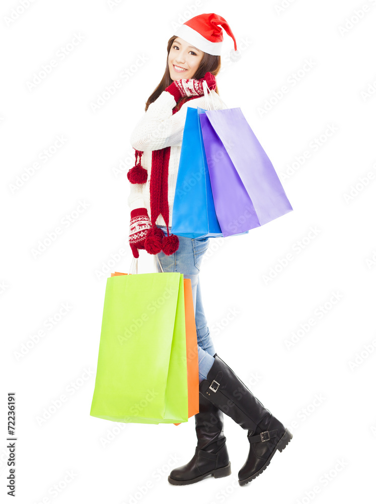 beautiful happy young woman holding shopping bags beautiful happy young woman holding shopping bags