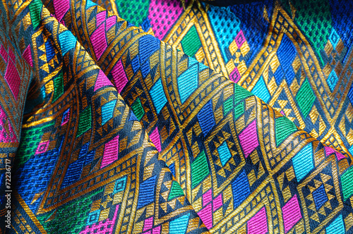 Asia silk fabric pattern background