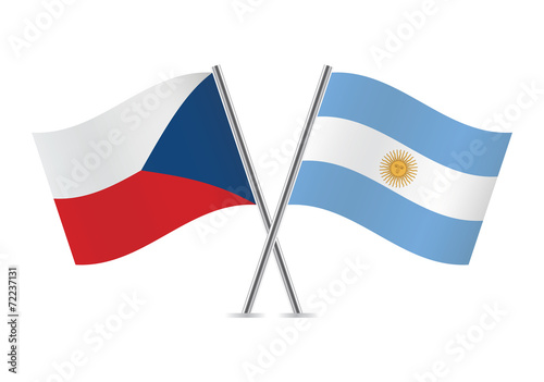 Czech and Argentinian flags. Vector illustration. Free Download Czech and Argentinian flags. Vector illustration. - GFXLoad