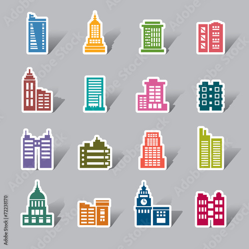 Buildings Color Icon Label