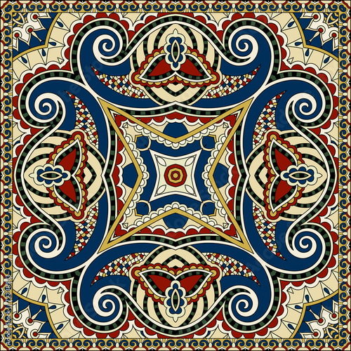 Traditional ornamental floral paisley bandanna