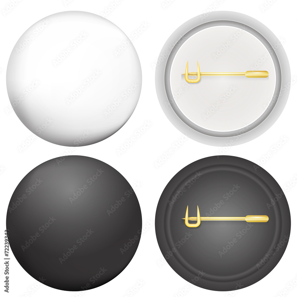Vector illustration of blank badges mock-up Vector illustration of blank badges mock-up