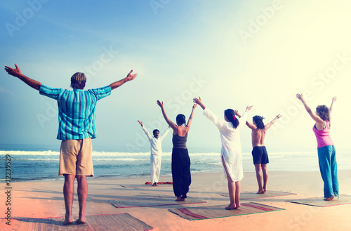 Yoga Wellbeing Exercise Beach Concepts