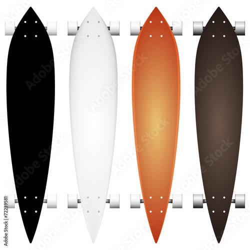 Colored vector mock-up for longboards photo