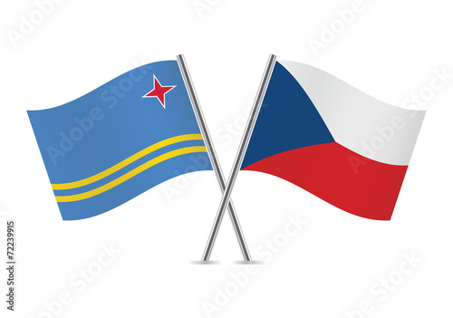 Czech and Aruba flags. Vector illustration. Free Download Czech and Aruba flags. Vector illustration. - GFXLoad