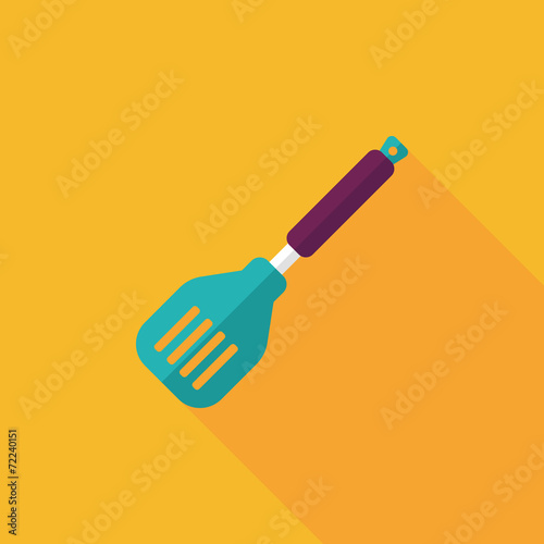 kitchenware spatula flat icon with long shadow,eps10