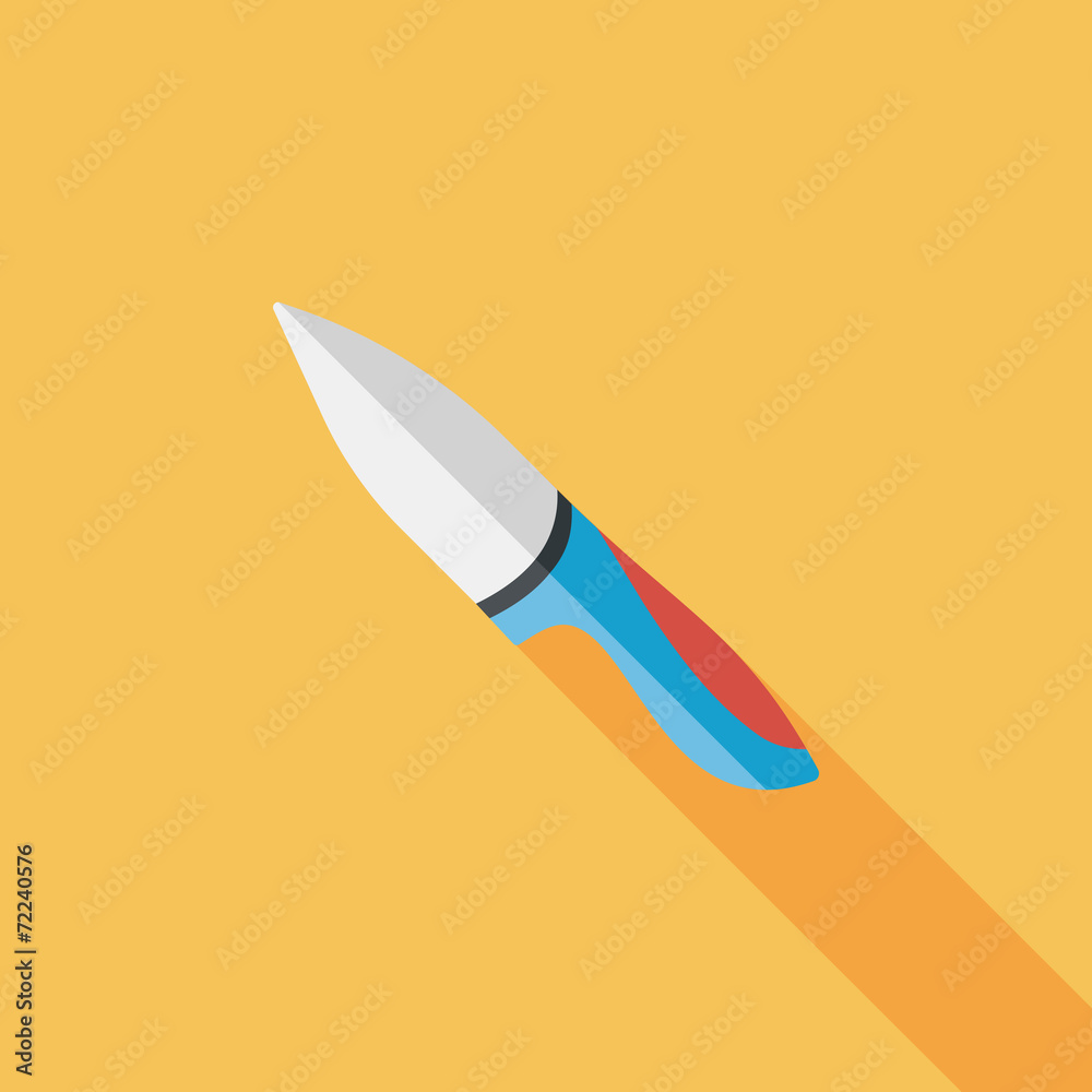 kitchenware rolling pin flat icon with long shadow,eps10 kitchenware rolling pin flat icon with long shadow,eps10
