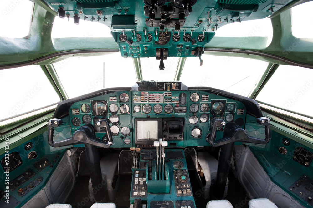 Fototapeta premium Civil airplane cocpit