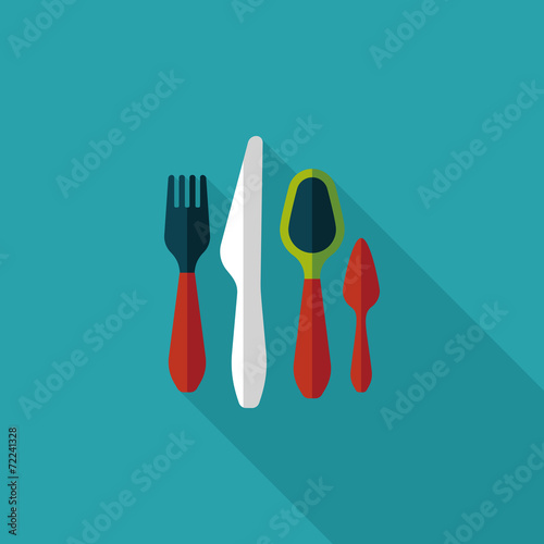 tableware flat icon with long shadow,eps10