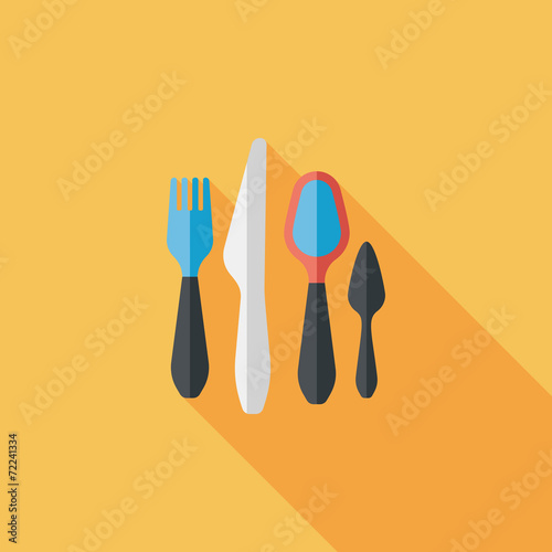 tableware flat icon with long shadow,eps10