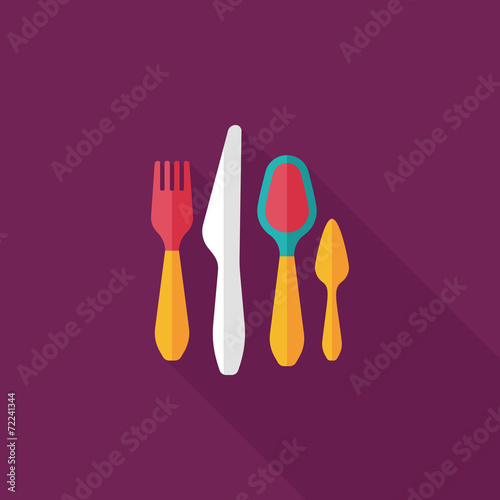 tableware flat icon with long shadow,eps10