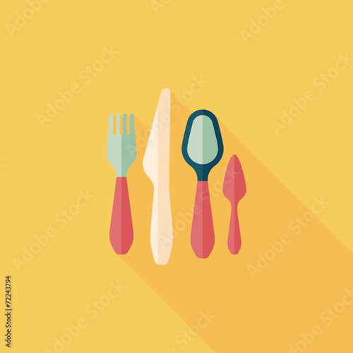 tableware flat icon with long shadow,eps10