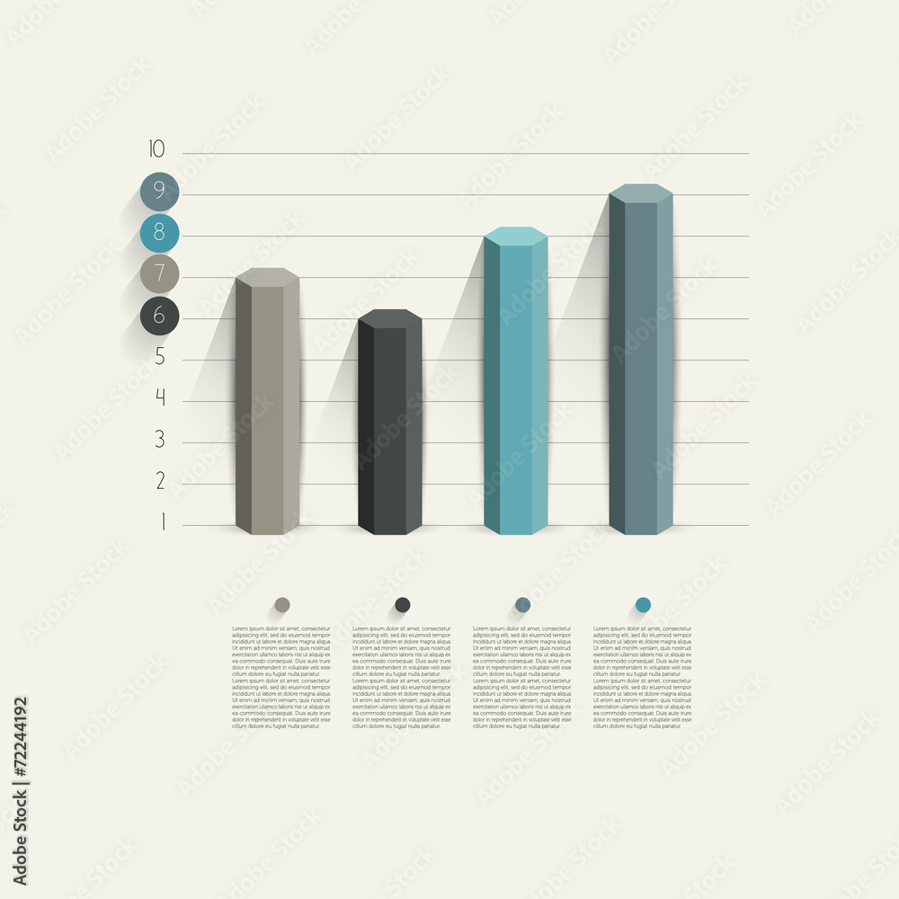Business hexagonal column design graph. Business hexagonal column design graph.