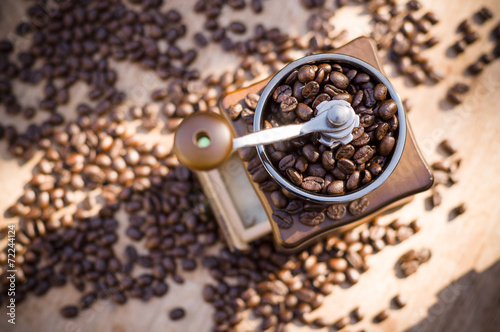 Slika na platnu A coffee grinder with natural light