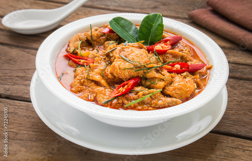 Savory curry with pork and coconut milk (Panaeng), Thai food