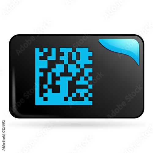 flash code sur bouton web rectangle bleu