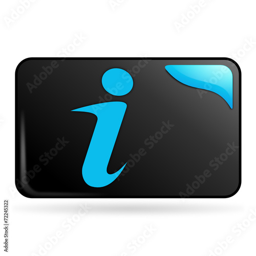 information sur bouton web rectangle bleu