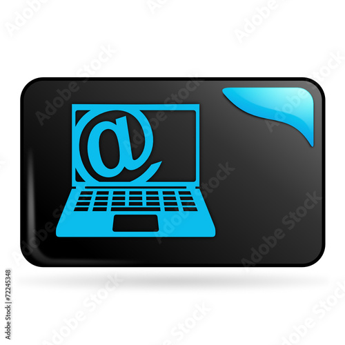 internet sur bouton web rectangle bleu