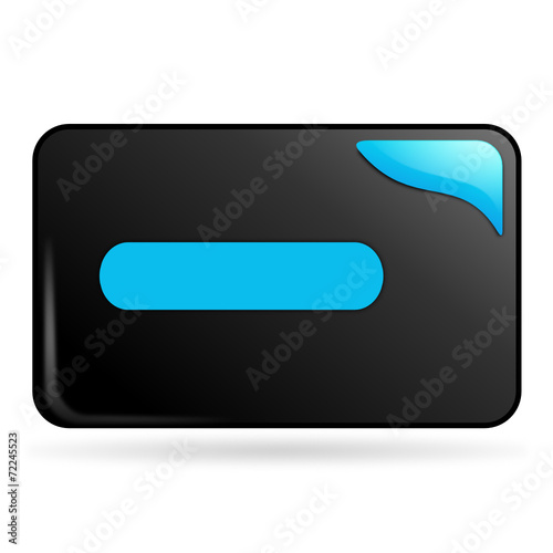 Obraz na płótnie moins sur bouton web rectangle bleu