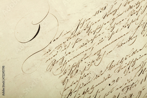 Fotografie Old handwriting, antique letter