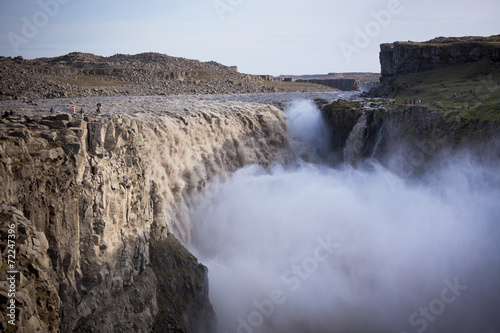 Dettifoss Waterfall in Iceland at overcast weather