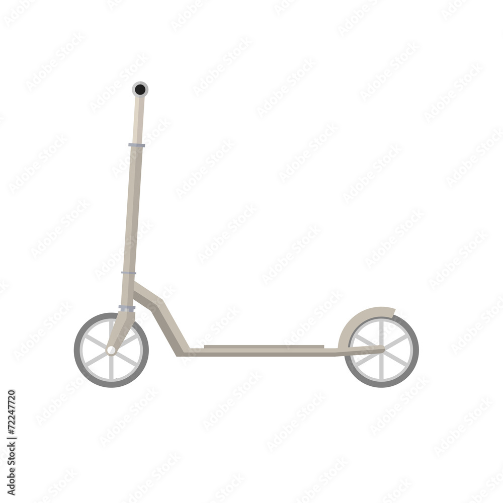 Flat illustration of gray Kick Scooter Flat illustration of gray Kick Scooter
