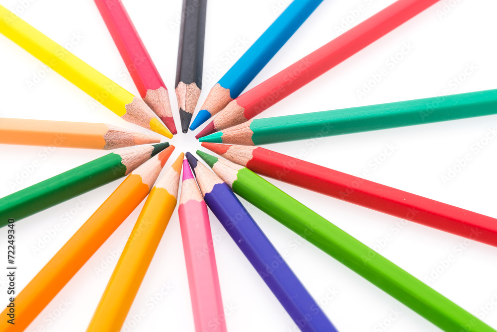Colorful pencil isolated on white background Colorful pencil isolated on white background