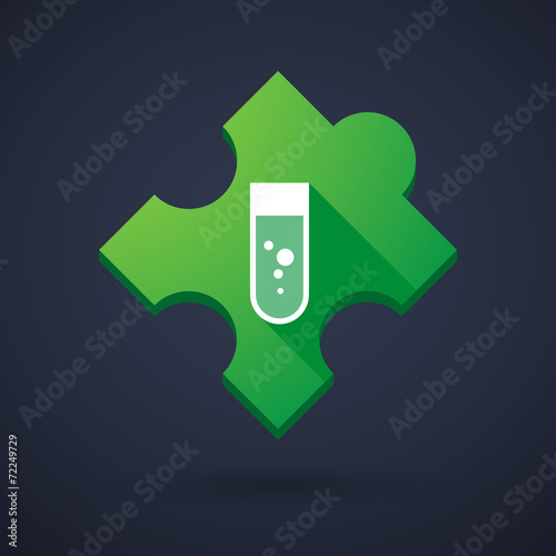 Puzzle piece icon with a chemical test tube