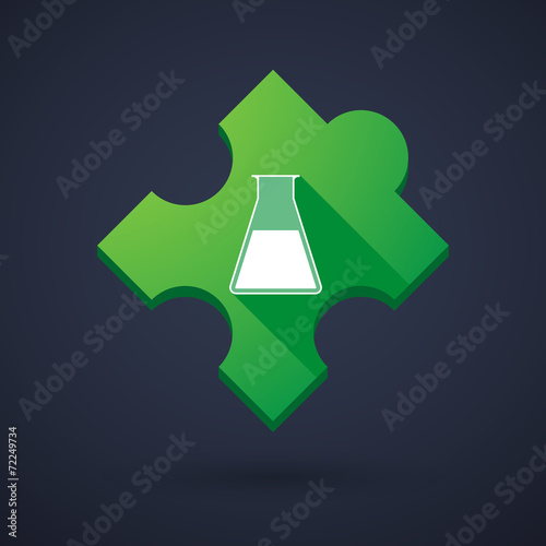 Puzzle piece icon with a chemical test tube