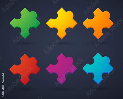 Puzzle piece icon set