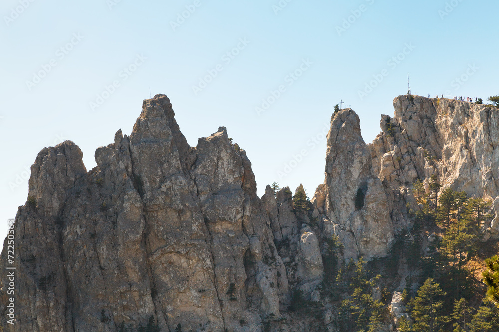 Ai-Petri peaks in Crimean mountains