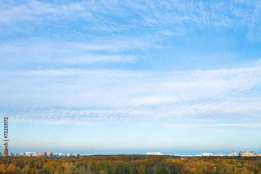 Fototapeta premium blue afternoon sky over residential district