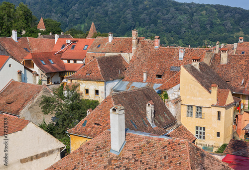 Tiled rooftops in Sighisoar...
