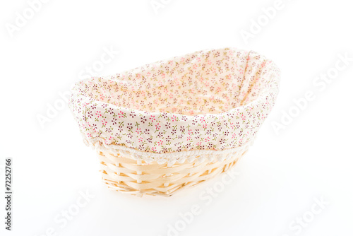 Wood basket isolated on white background