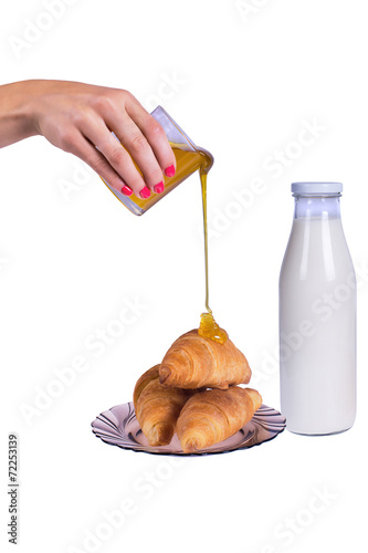Honey on a croissant