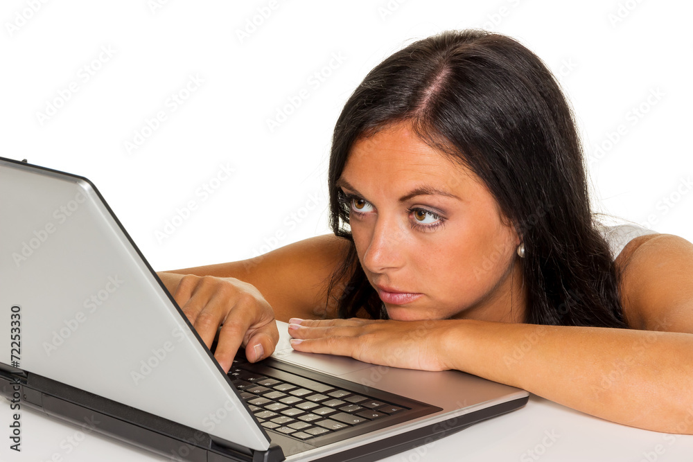 Frau mit Computer Frau mit Computer