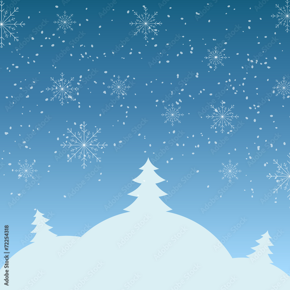 Vector illustration of winter landscape