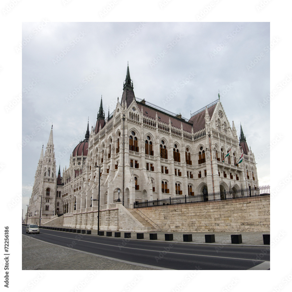 The parliament building in Budapest, Hungary.