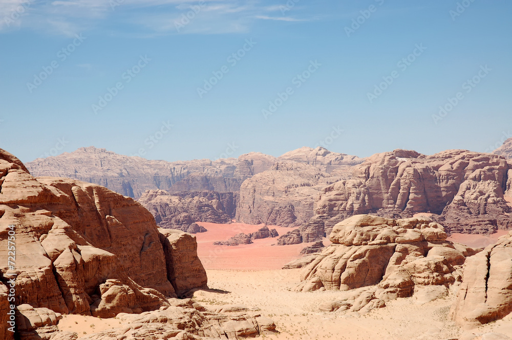 Wadi Rum mountain landscape, Jordan