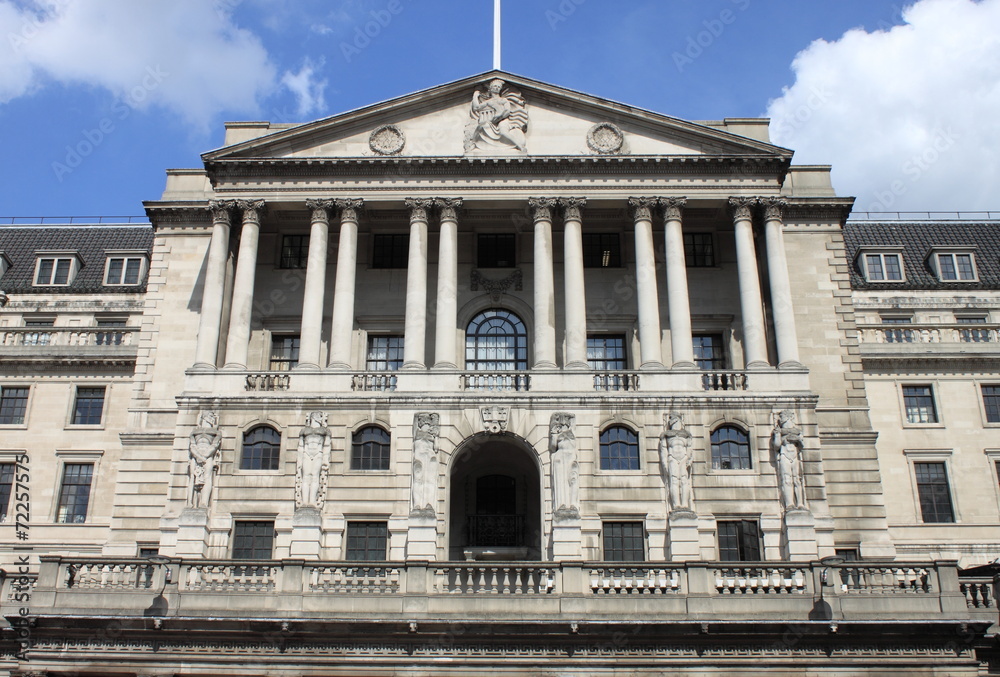 Bank of England building in London, UK