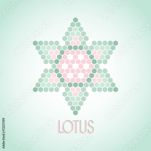 the Lotus flower mosaic emblem decorative design